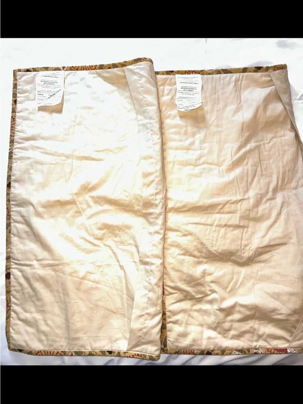 Pottery Barn Quilted Mustard Colored Euro Shams Peacock Bird Pattern Lot of 2